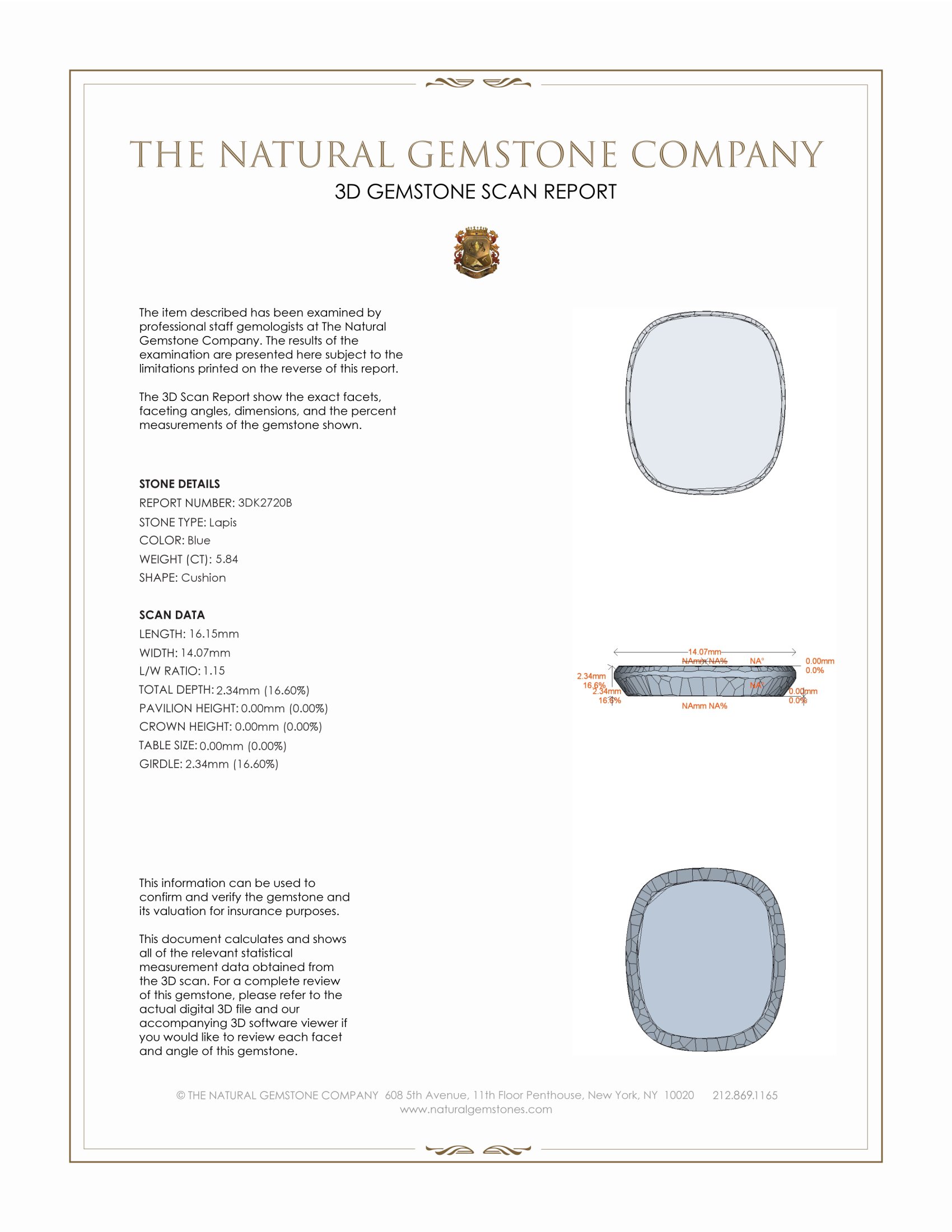 5.84 Ct. Lapis from Afghanistan