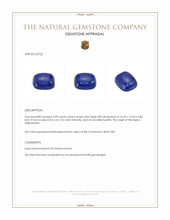 9.09 Ct. Cabochon Lapis from Afghanistan Appraisal