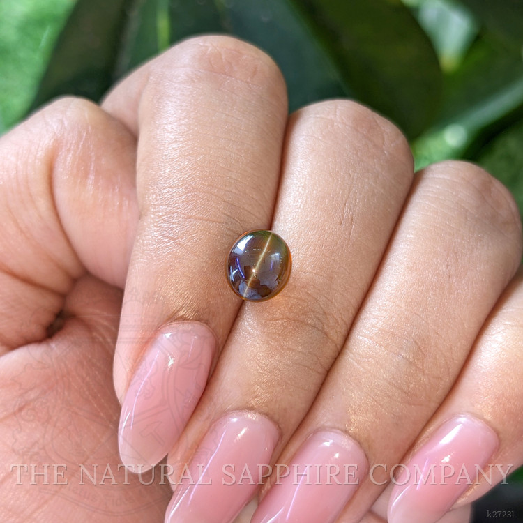3.70 Ct. Greenish Brown Cabochon Chrysoberyl from Ceylon (Sri Lanka)