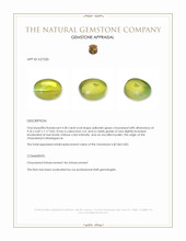 4.58 Ct. Yellowish Green Cabochon Chrysoberyl from Madagascar Appraisal