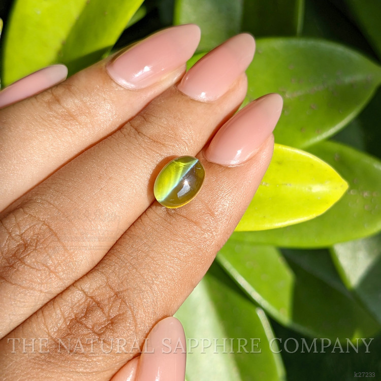 4.58 Ct. Yellowish Green Cabochon Chrysoberyl from Madagascar