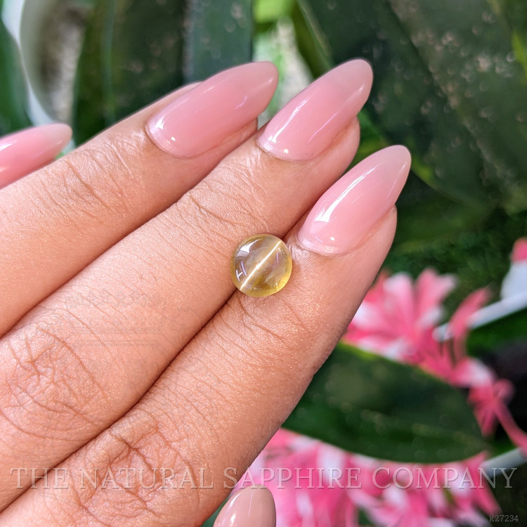 2.12 Ct. Greenish Yellow Cabochon Chrysoberyl from Madagascar