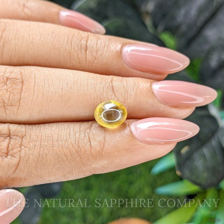 2.89 Ct. Greenish Yellow Cabochon Chrysoberyl from Ceylon (Sri Lanka)