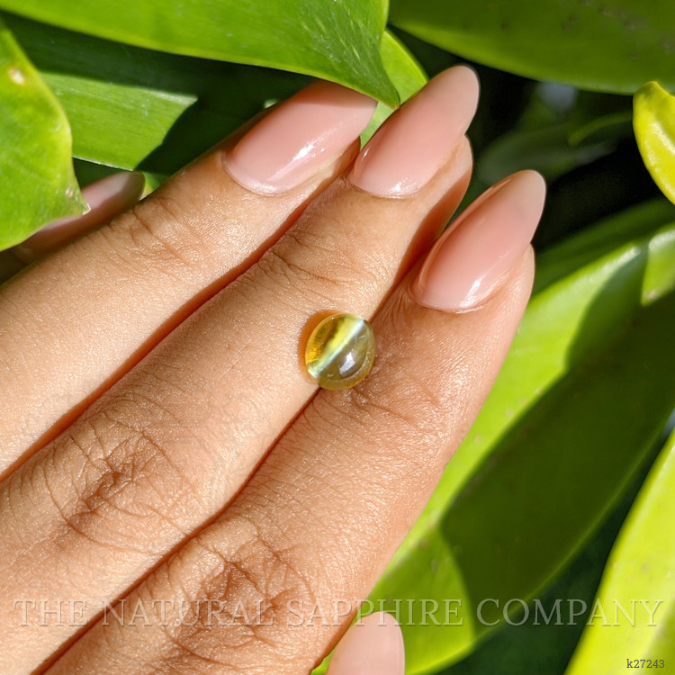2.32 Ct. Yellowish Green Cabochon Chrysoberyl from Tanzania
