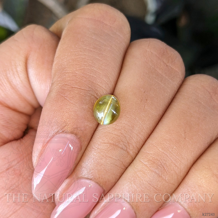 2.32 Ct. Yellowish Green Cabochon Chrysoberyl from Tanzania