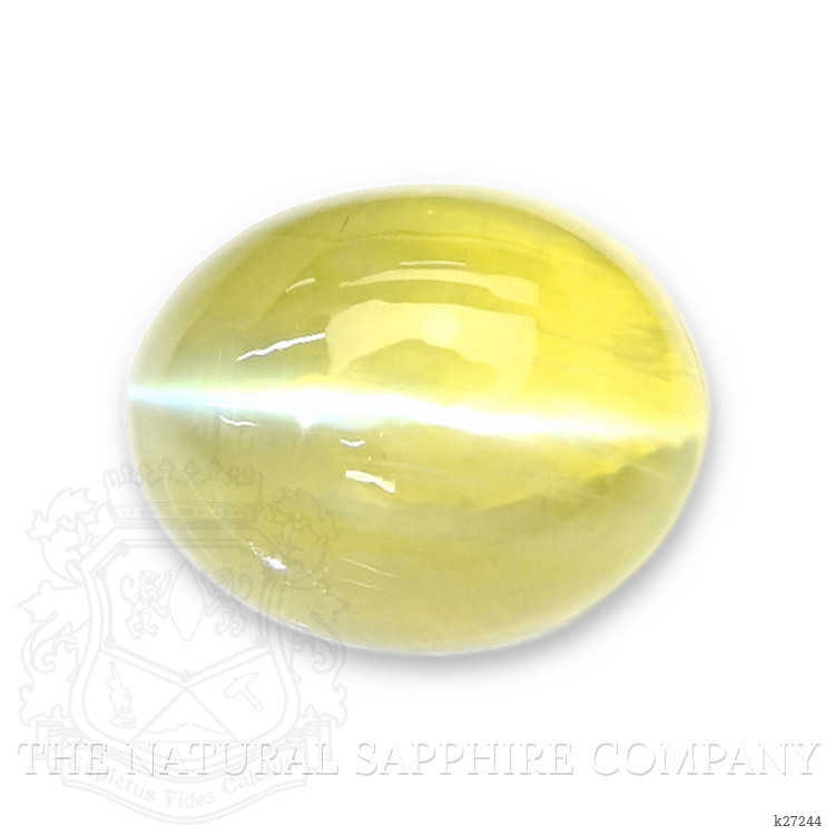 1.44 Ct. Yellowish Green Cabochon Chrysoberyl from Ceylon (Sri Lanka)