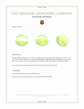 1.75 Ct. Green Cabochon Chrysoberyl from Ceylon (Sri Lanka) Appraisal