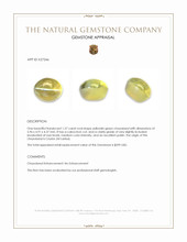 1.27 Ct. Yellowish Green Cabochon Chrysoberyl from Ceylon (Sri Lanka) Appraisal