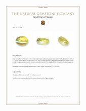 2.19 Ct. Yellowish Green Cabochon Chrysoberyl from Madagascar Appraisal