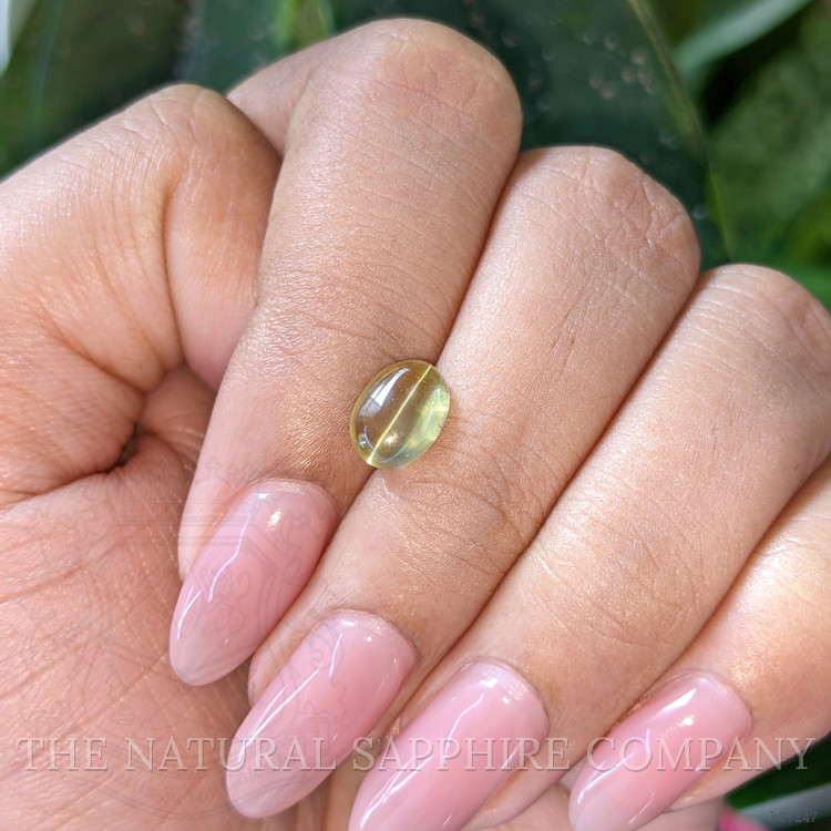 2.19 Ct. Yellowish Green Cabochon Chrysoberyl from Madagascar