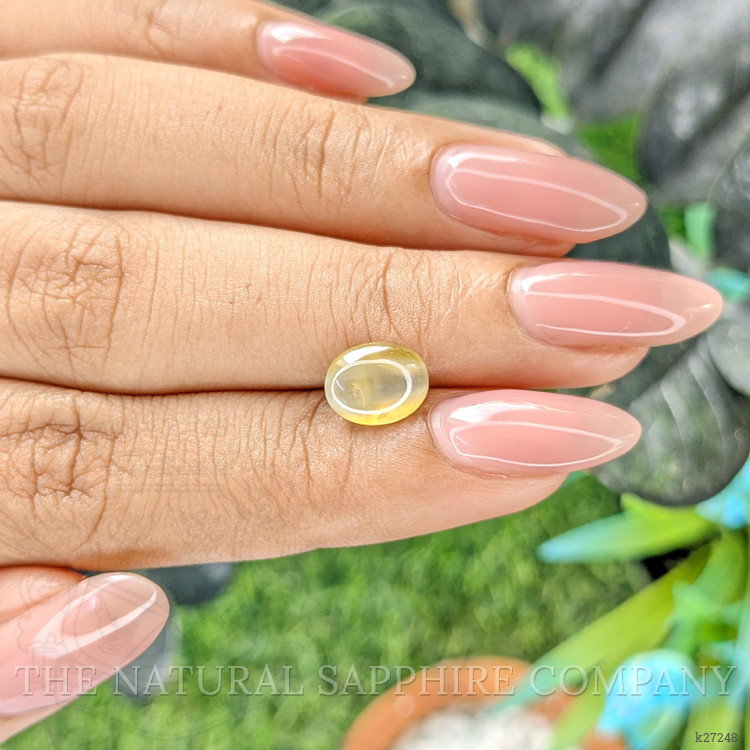 2.08 Ct. Greenish Yellow Cabochon Chrysoberyl from Madagascar