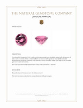 0.63 Ct. Purplish Pink Rhodolite Garnet from Ceylon (Sri Lanka) Appraisal