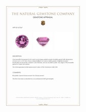 0.43 Ct. Pinkish Purple Rhodolite Garnet from Ceylon (Sri Lanka) Appraisal