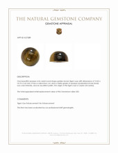 4.56 Ct. Cabochon Tiger's Eye from Ceylon (Sri Lanka) Appraisal