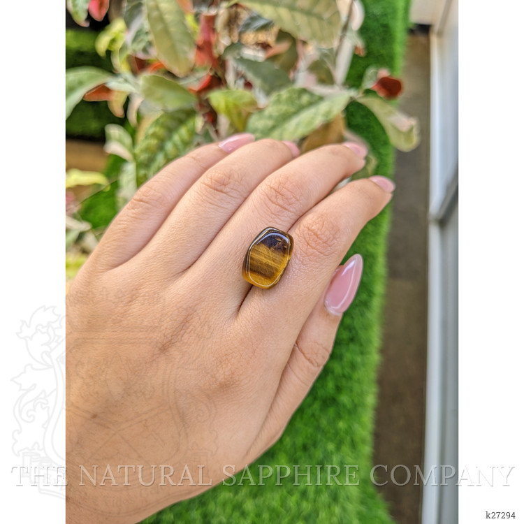 13.37 Ct. Cabochon Tiger's Eye from Ceylon (Sri Lanka)