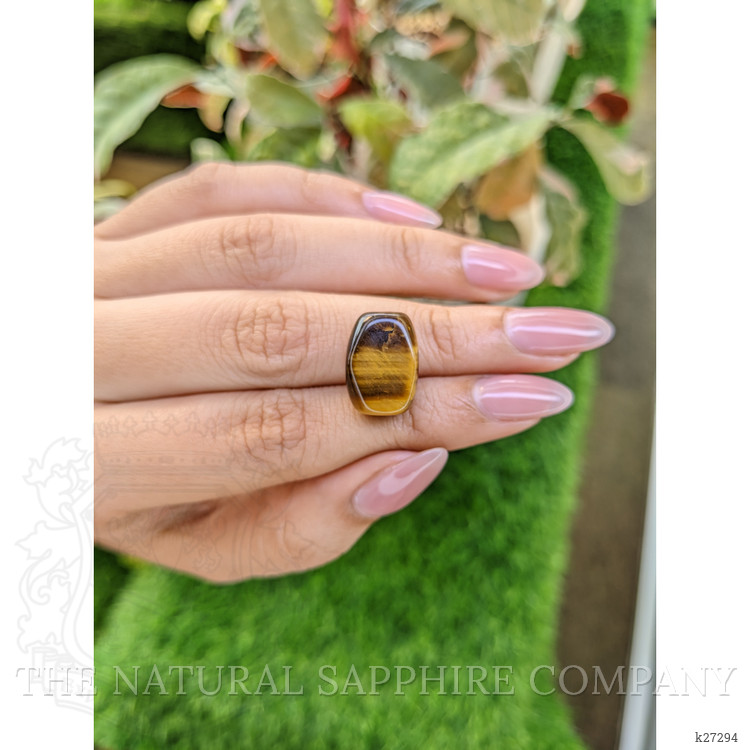 13.37 Ct. Cabochon Tiger's Eye from Ceylon (Sri Lanka)