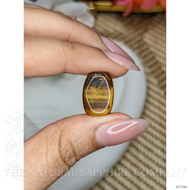 13.37 Ct. Cabochon Tiger's Eye from Ceylon (Sri Lanka)