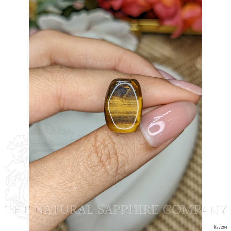 13.37 Ct. Cabochon Tiger's Eye from Ceylon (Sri Lanka)