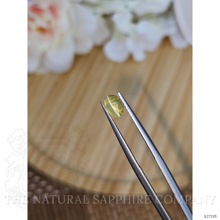 1.04 Ct. Greenish Yellow Cabochon Chrysoberyl from Ceylon (Sri Lanka)