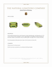8.54 Ct. Yellowish Green Chrysoberyl from Ceylon (Sri Lanka) Appraisal
