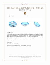 22.29 Ct. Blue Topaz from Brazil Appraisal