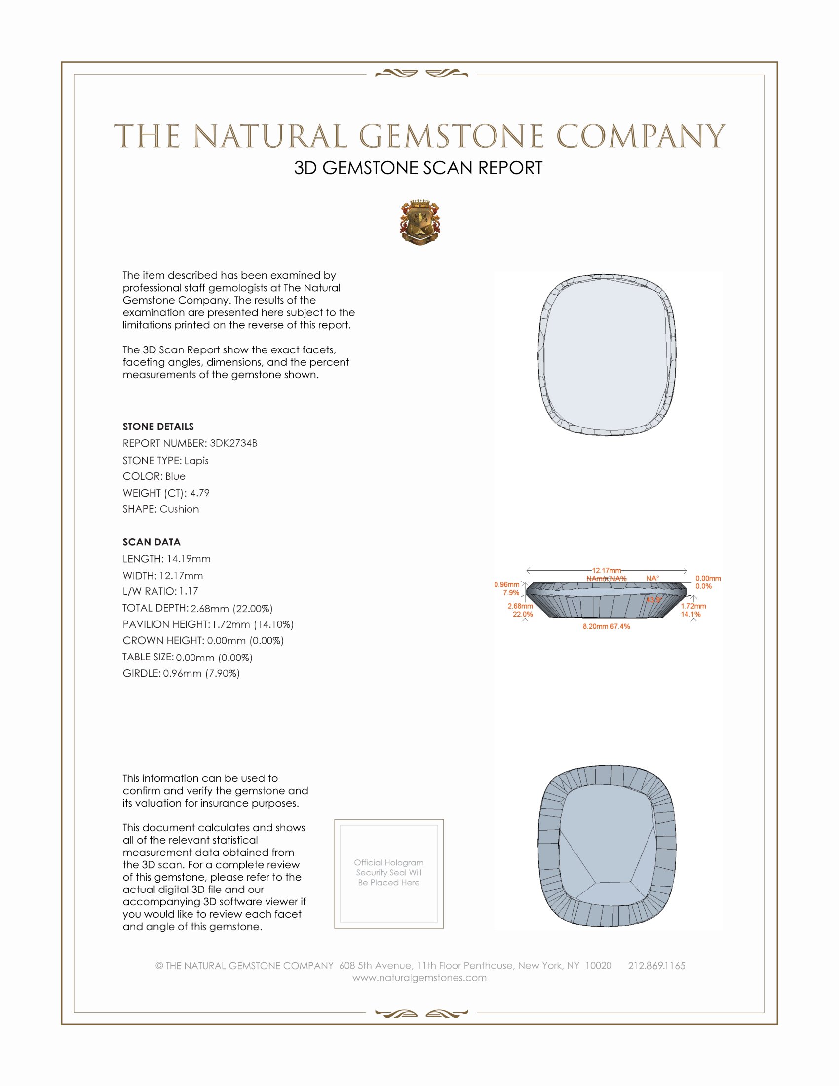 4.79 Ct. Lapis from Afghanistan