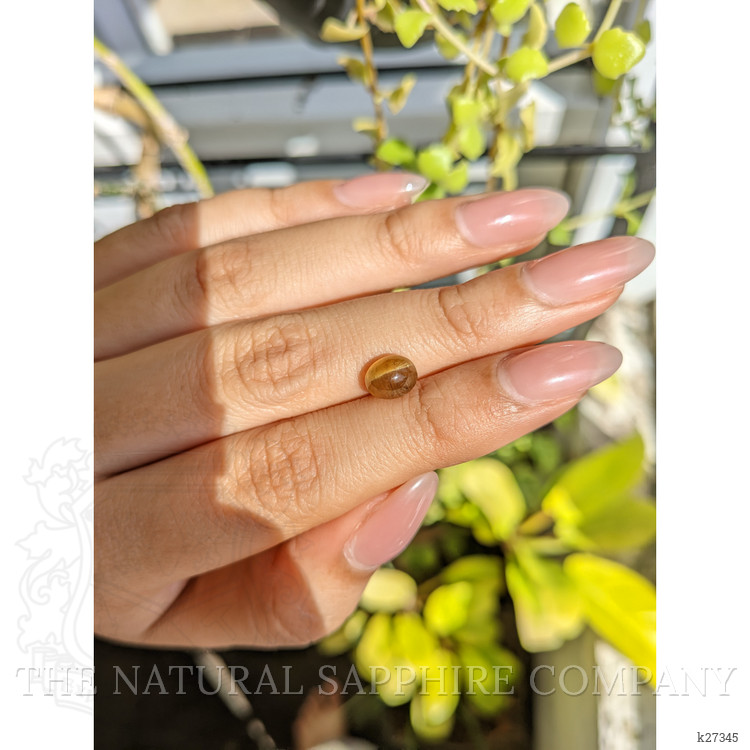 2.07 Ct. Yellowish Brown Cabochon Chrysoberyl from Ceylon (Sri Lanka)