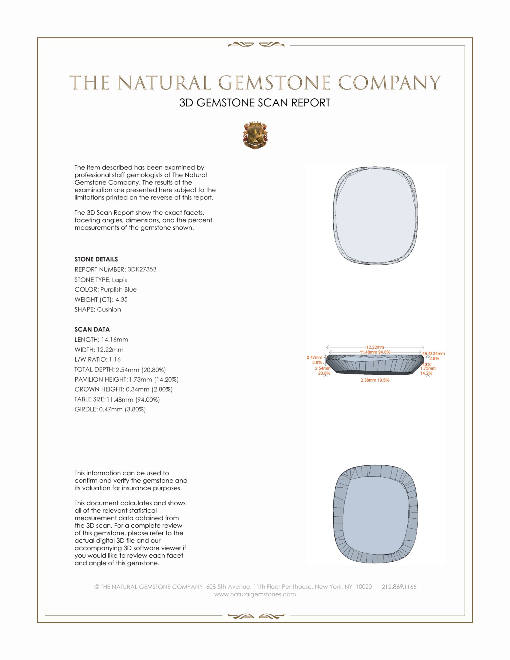 4.35 Ct. Lapis from Afghanistan