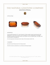 5.67 Ct. Reddish Orange Hessonite Garnet from Madagascar Appraisal