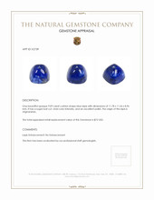 9.09 Ct. Cabochon Lapis from Afghanistan Appraisal