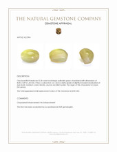 2.30 Ct. Yellowish Green Cabochon Chrysoberyl from Ceylon (Sri Lanka) Appraisal