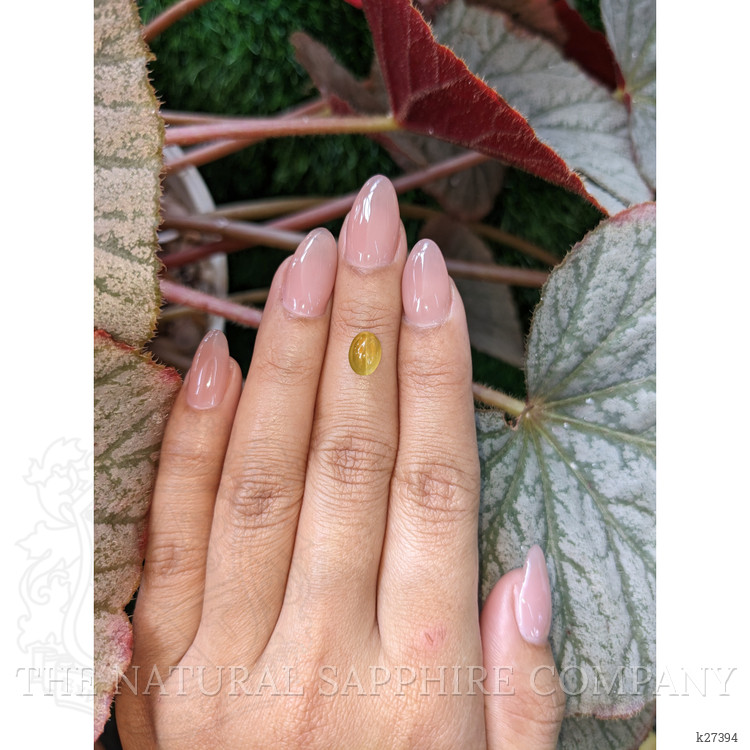 2.30 Ct. Yellowish Green Cabochon Chrysoberyl from Ceylon (Sri Lanka)