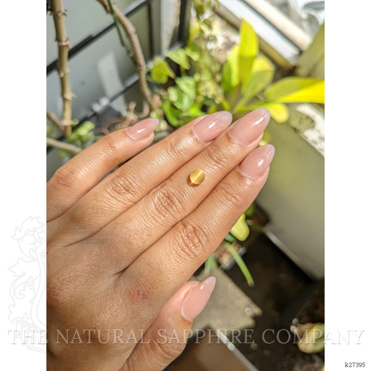 0.98 Ct. Yellow Cabochon Chrysoberyl from Ceylon (Sri Lanka)