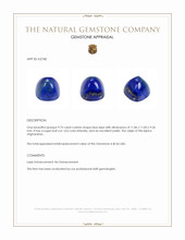 9.74 Ct. Cabochon Lapis from Afghanistan Appraisal