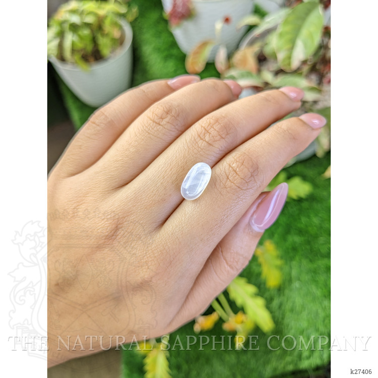 4.15 Ct. White Cabochon Moonstone from Ceylon (Sri Lanka)