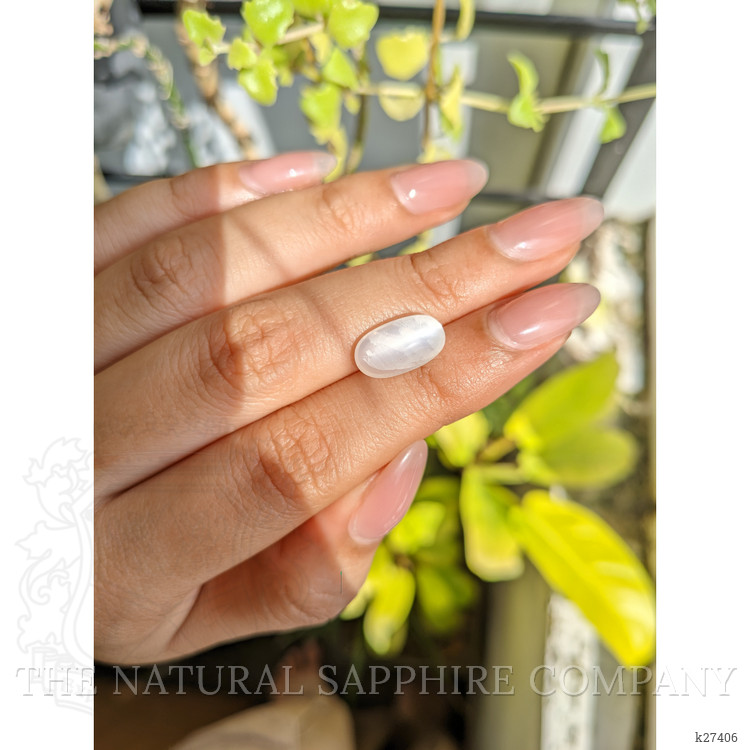 4.15 Ct. White Cabochon Moonstone from Ceylon (Sri Lanka)