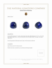 9.71 Ct. Cabochon Lapis from Afghanistan Appraisal