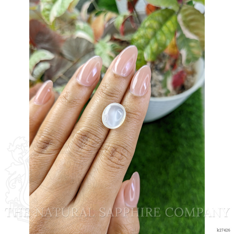 5.12 Ct. White Cabochon Moonstone from Ceylon (Sri Lanka)