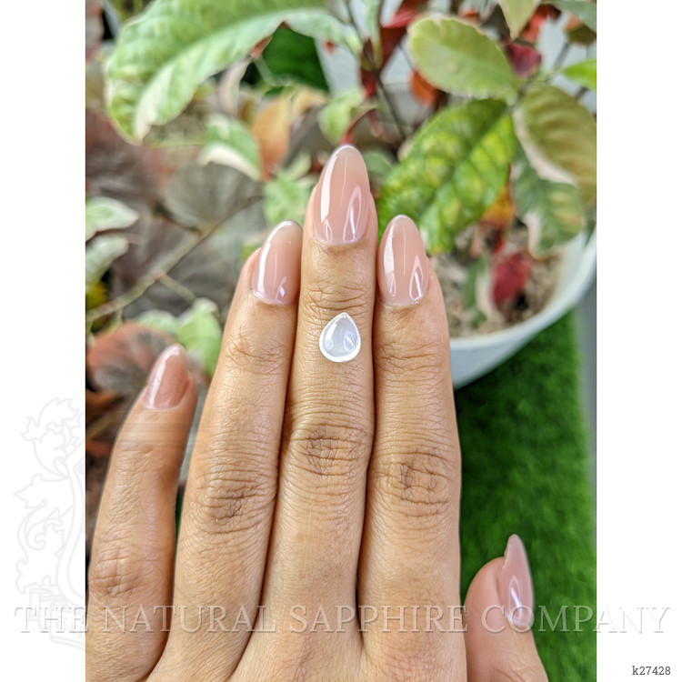 1.38 Ct. White Cabochon Moonstone from Ceylon (Sri Lanka)