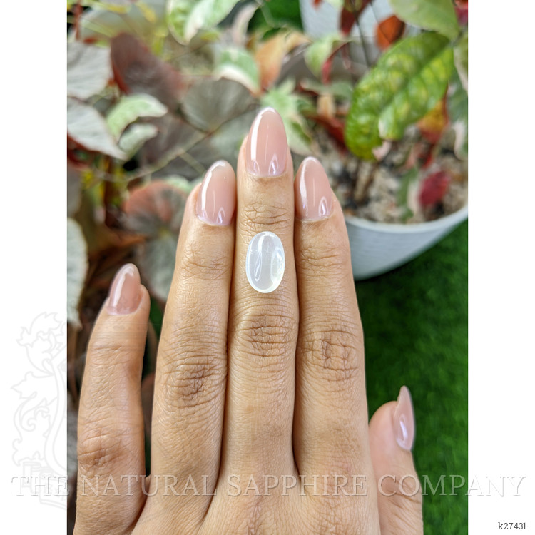 3.87 Ct. White Cabochon Moonstone from Ceylon (Sri Lanka)