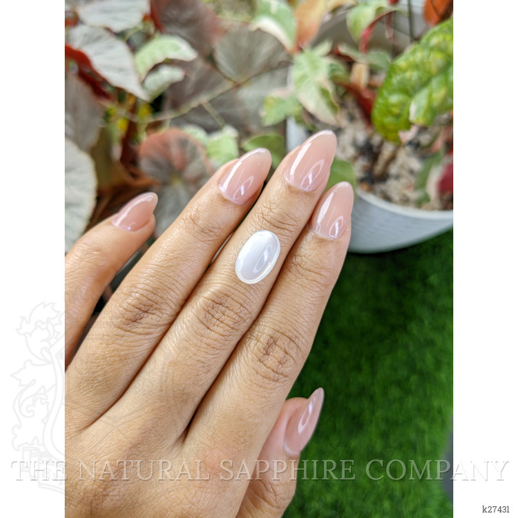 3.87 Ct. White Cabochon Moonstone from Ceylon (Sri Lanka)