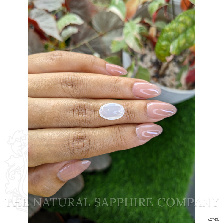 3.87 Ct. White Cabochon Moonstone from Ceylon (Sri Lanka)