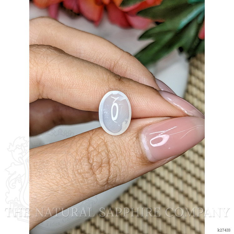 3.44 Ct. White Cabochon Moonstone from Ceylon (Sri Lanka)