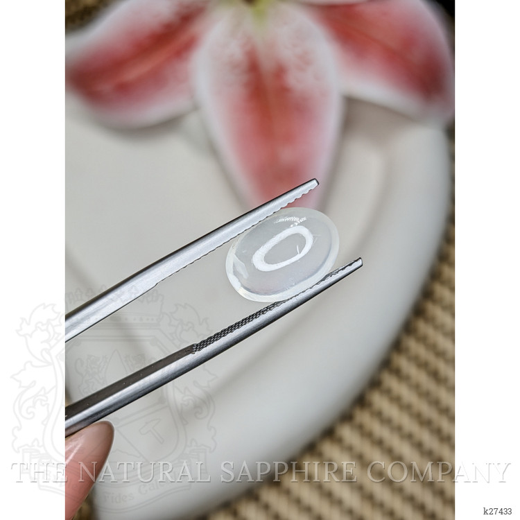 3.44 Ct. White Cabochon Moonstone from Ceylon (Sri Lanka)
