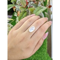 4.18 Ct. White Cabochon Moonstone from Ceylon (Sri Lanka) Life Style