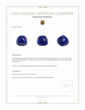 8.38 Ct. Cabochon Lapis from Afghanistan Appraisal