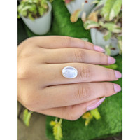 3.66 Ct. White Cabochon Moonstone from Ceylon (Sri Lanka) Life Style