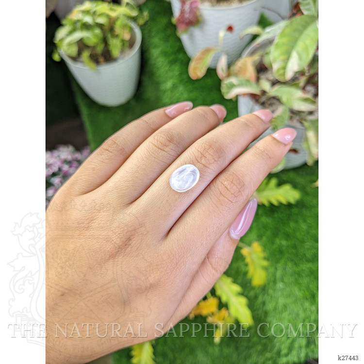 3.66 Ct. White Cabochon Moonstone from Ceylon (Sri Lanka)