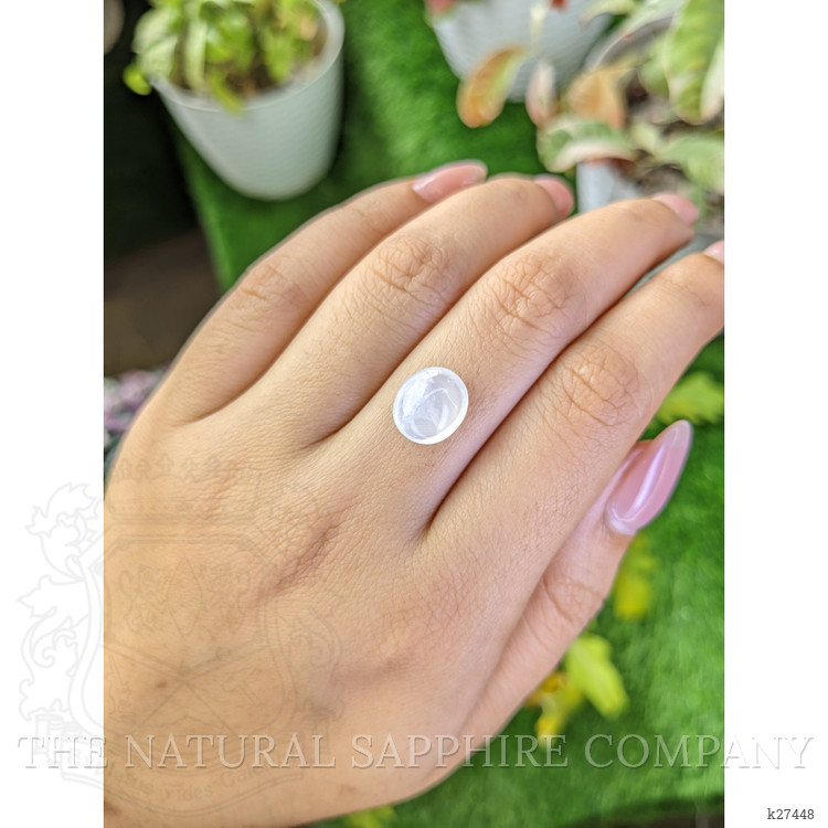 3.08 Ct. White Cabochon Moonstone from Ceylon (Sri Lanka)