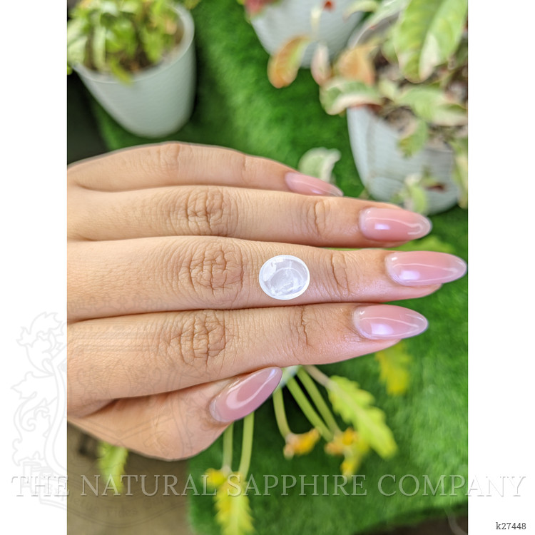 3.08 Ct. White Cabochon Moonstone from Ceylon (Sri Lanka)